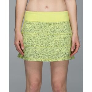 Lululemon Women's Clarity Yellow Pace Rival Skirt II 4 Way Stretch Tall 6